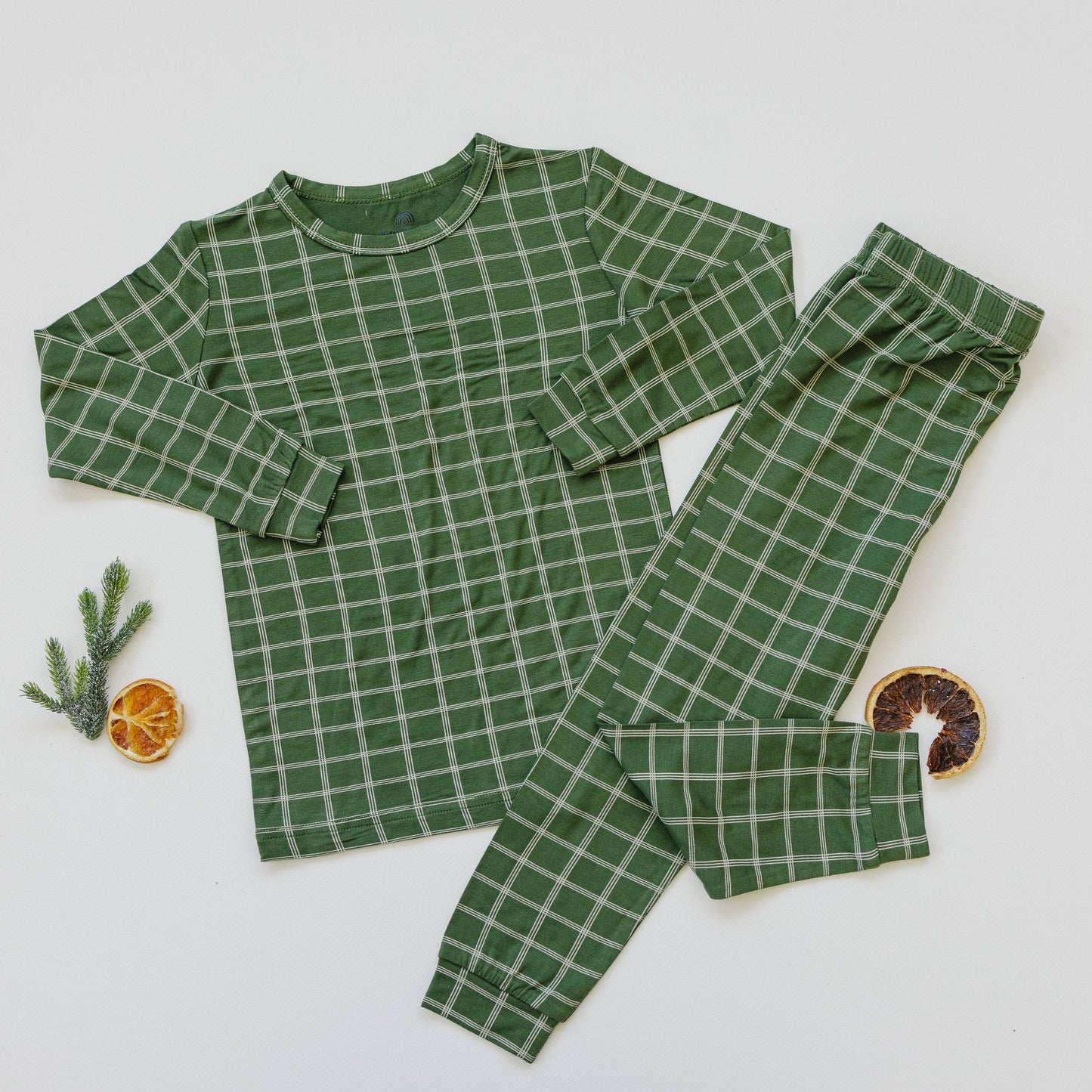 Christmas Green Plaid 2pc Bamboo Pajamas