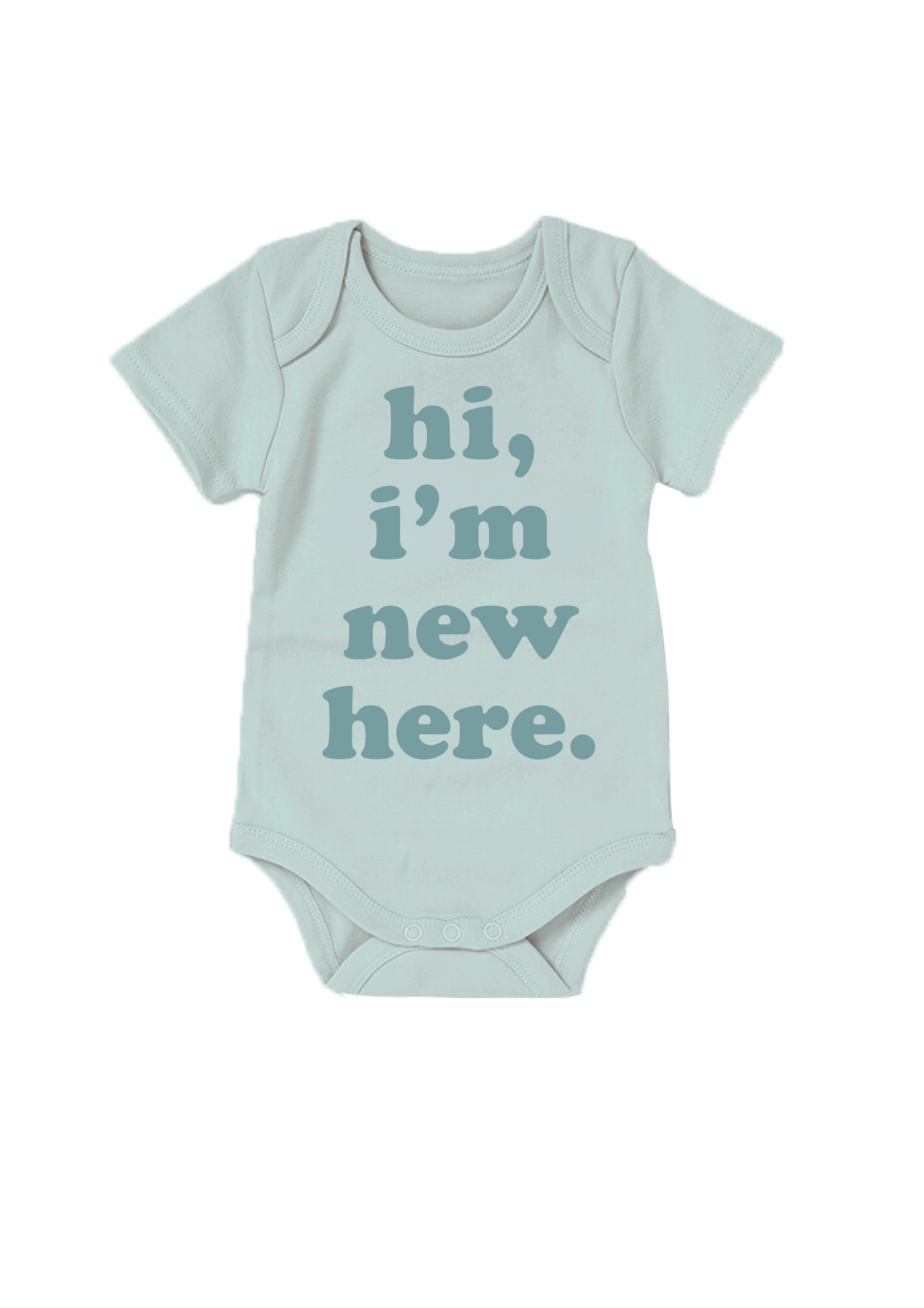 hi, i'm new here onesie blue