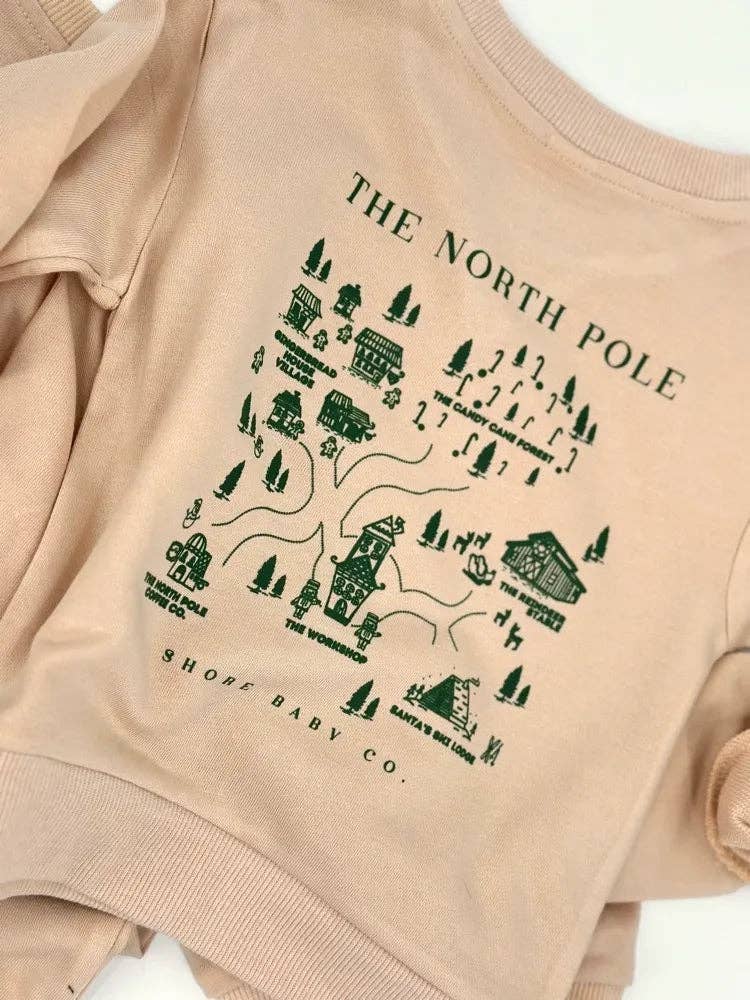 North Pole Map - Pullover - Christmas