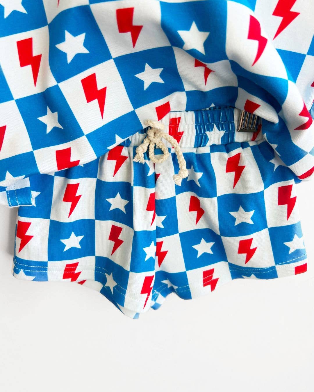 4th of July Kids Shorts Set | Checks & Stars