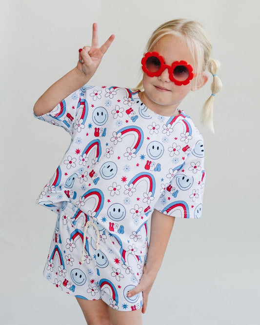 4th of July Kids' Shorts Set | Little Miss USA