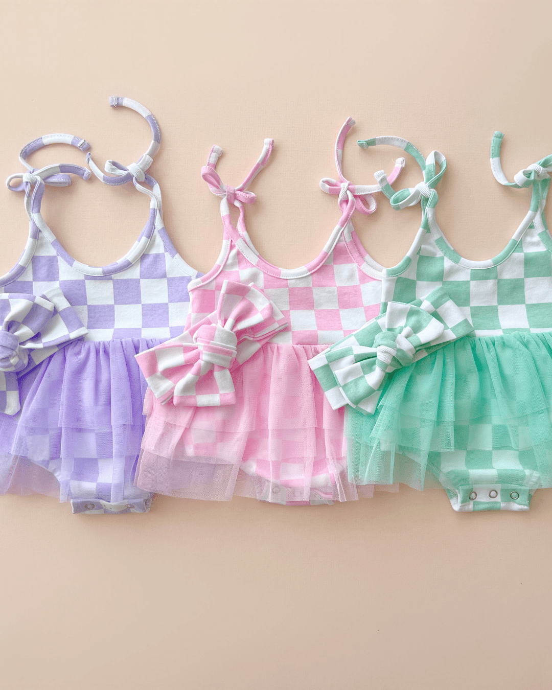 Tutu Romper | Checkered Pink