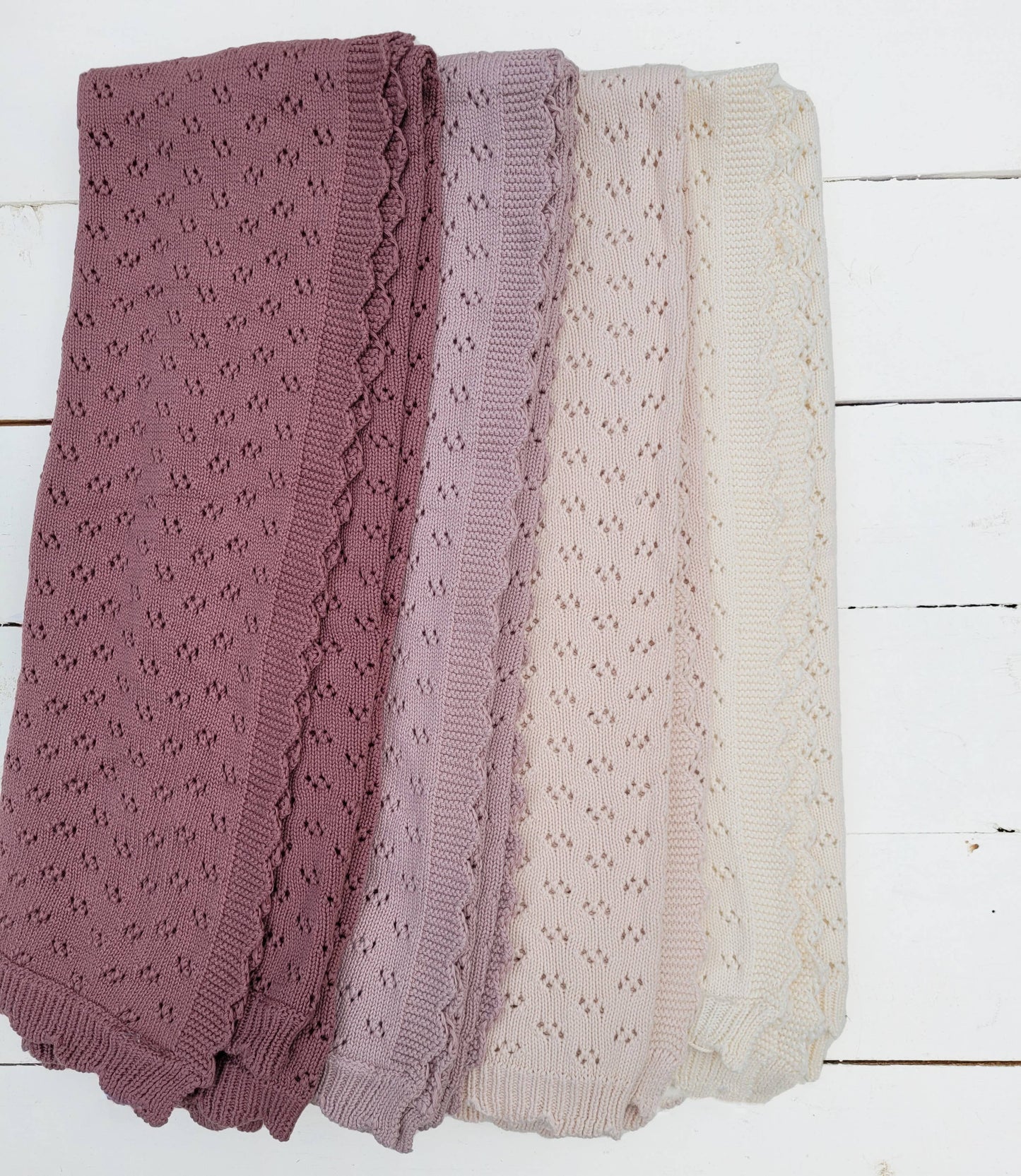 Cotton Knit Baby Blanket - Multiple Colors