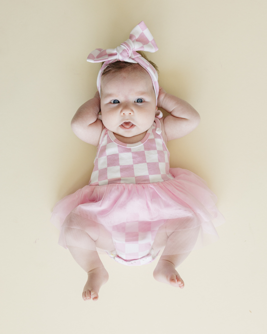 Tutu Romper | Checkered Pink