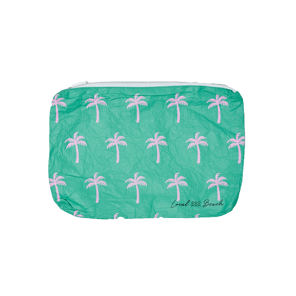 Green Neon Palms Water Resistant Tyvek Printed Pouch