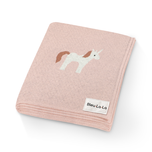 100% Luxury Cotton Swaddle Receiving Baby Blanket - Unicorn