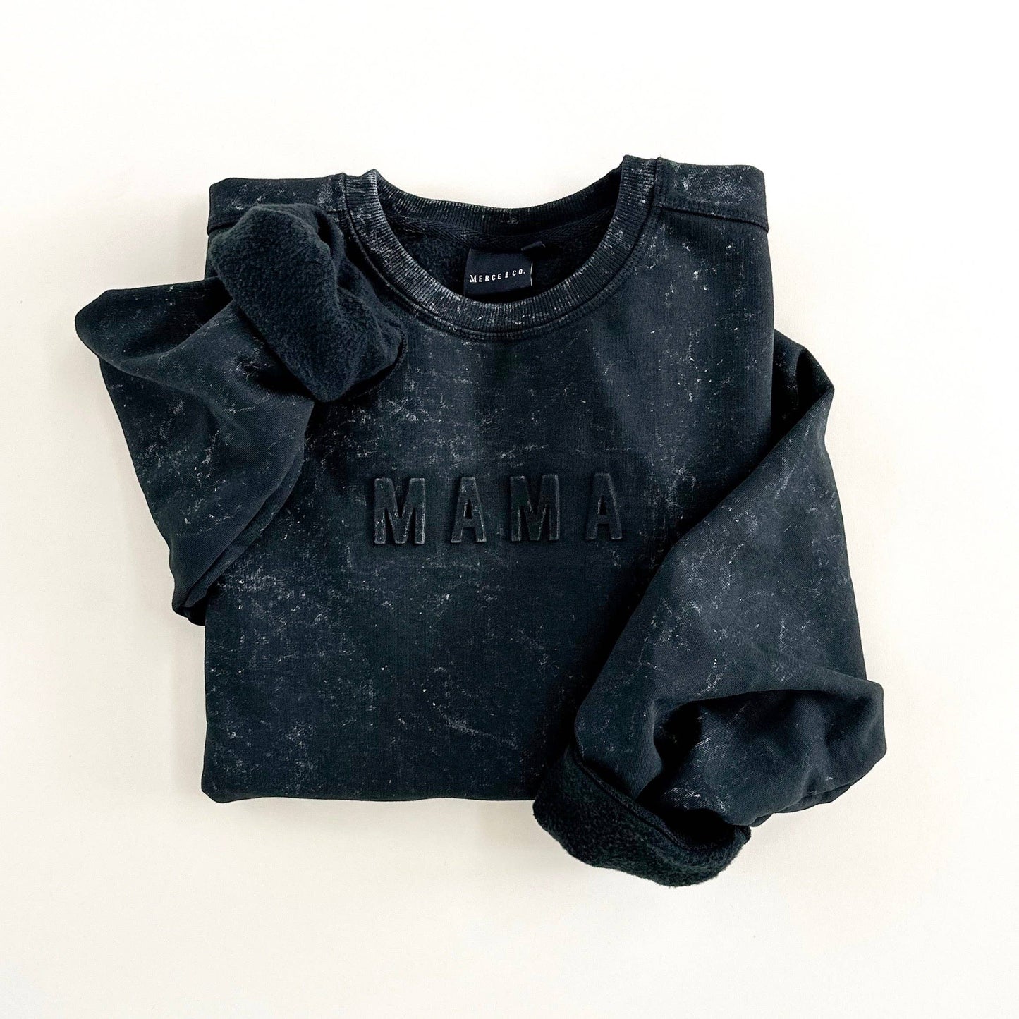 Mama Signature Crewneck - Acid Wash Black