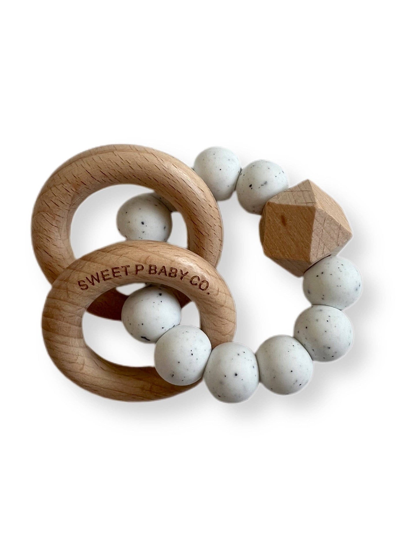 Blizzard Double Ring Wooden Teether