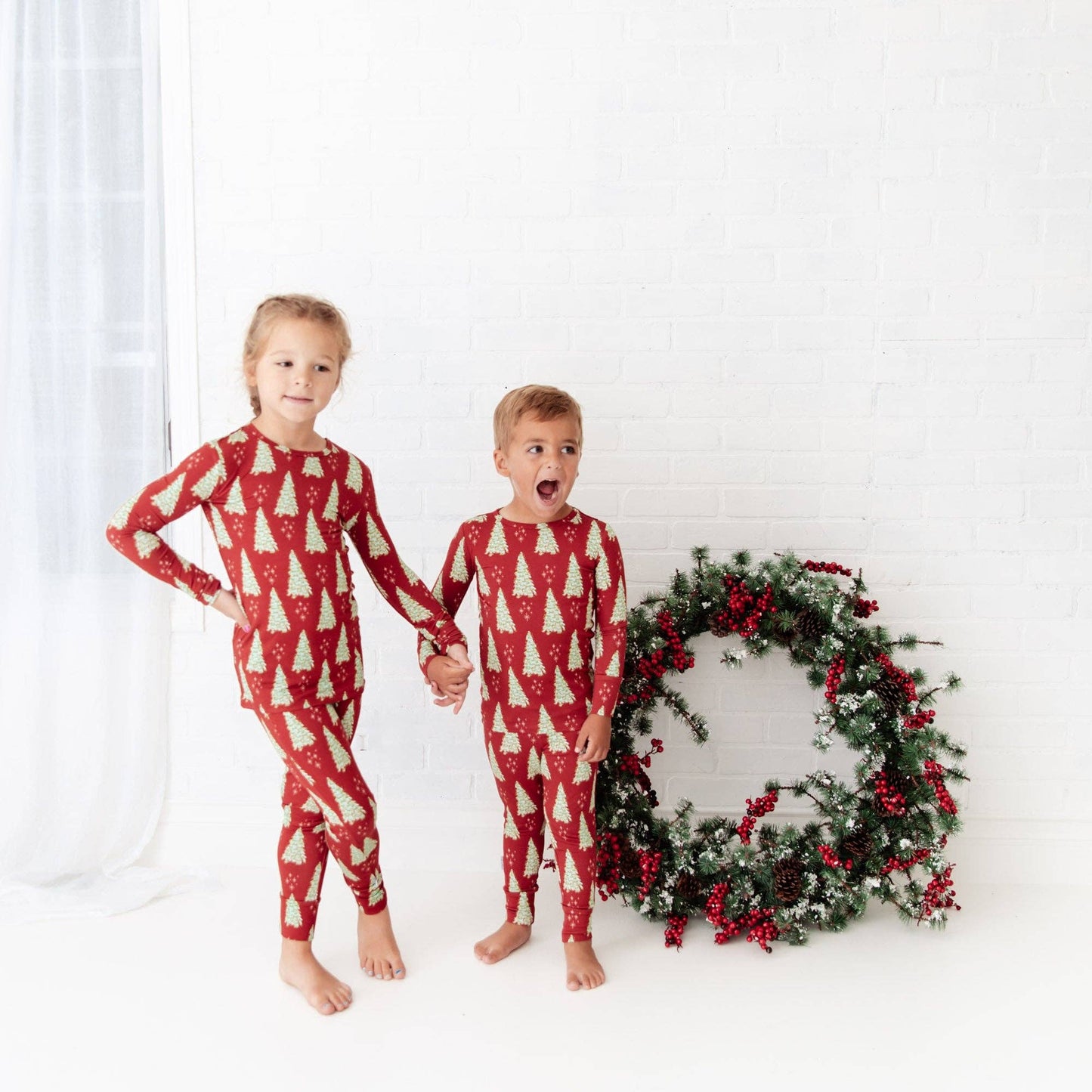 All Spruced Up Christmas Tree Bamboo -  Two Piece Pajamas Set