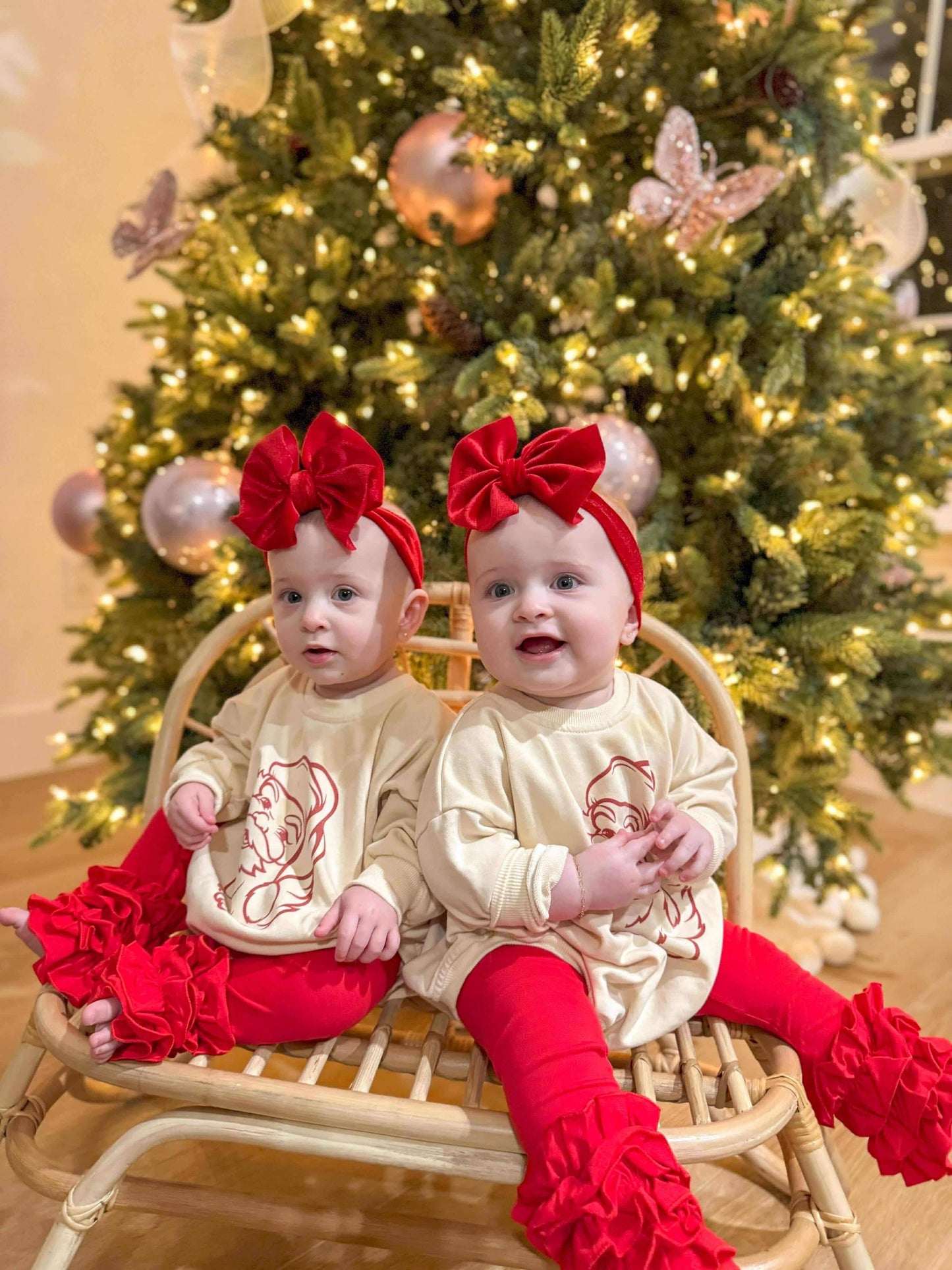 Vintage Santa Christmas Sweatshirt Romper Baby Clothes Xmas