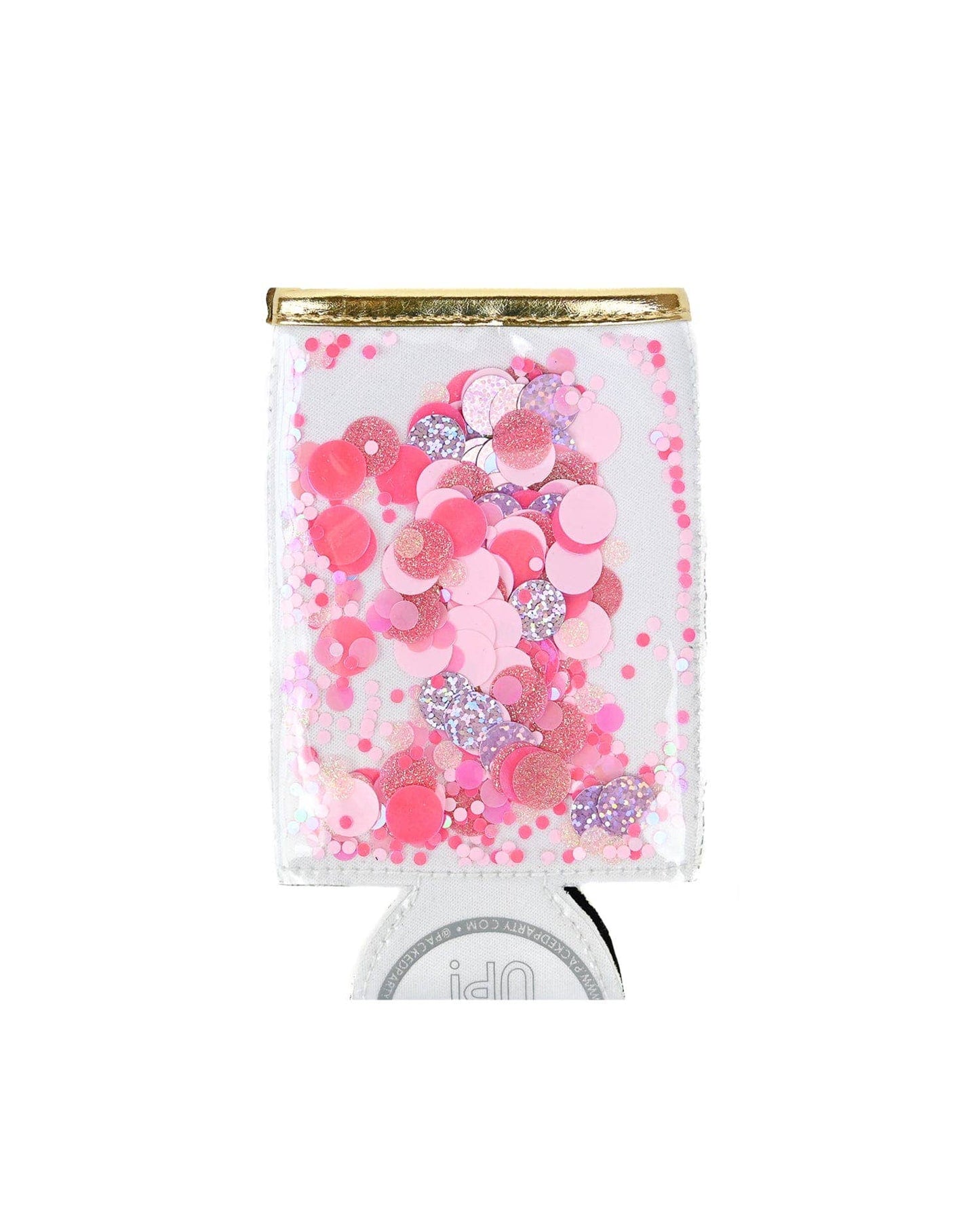 Pink Party Confetti Skinny Can Cooler