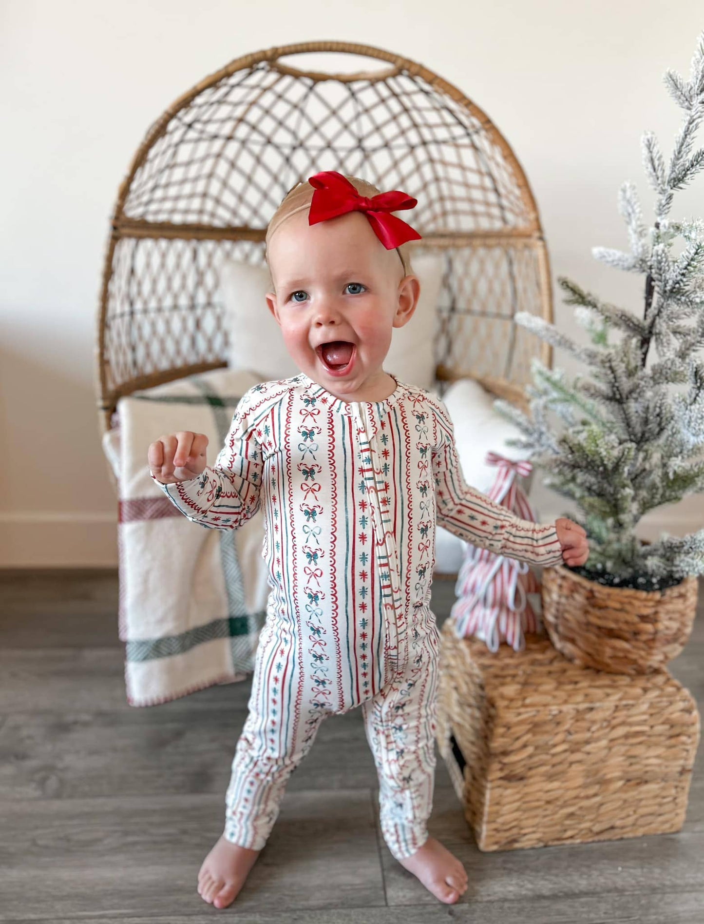 Candy Cane Lane Zippy Romper Christmas Pajamas