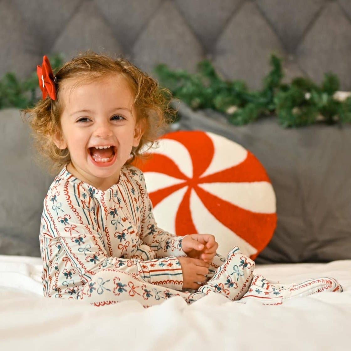 Candy Cane Lane Zippy Romper Christmas Pajamas