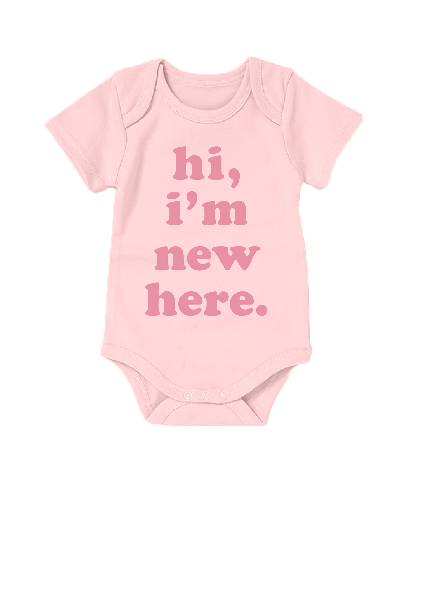 hi, i'm new here onesie pink