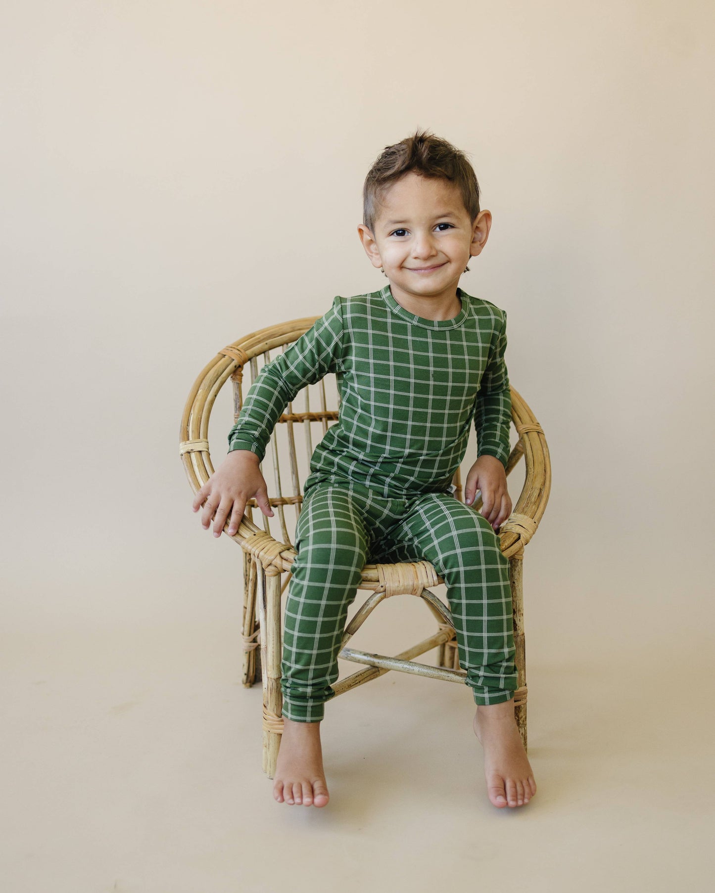 Christmas Green Plaid 2pc Bamboo Pajamas