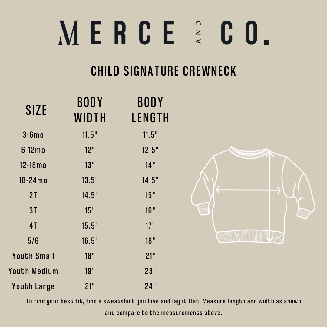 Mini Child Signature Crewneck - Acid Wash Black