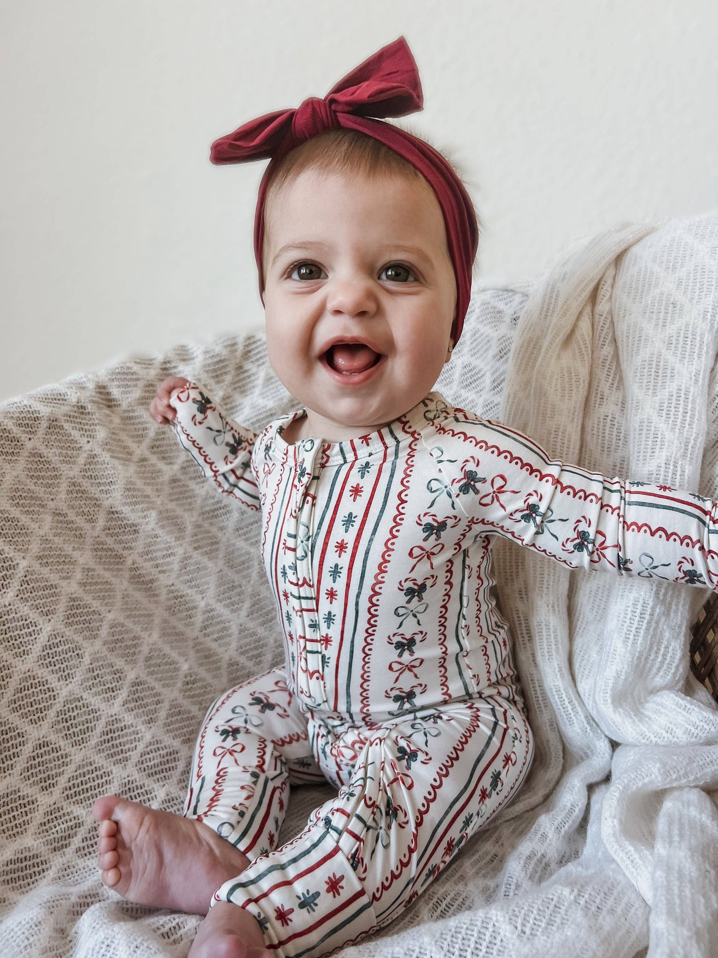 Candy Cane Lane Zippy Romper Christmas Pajamas