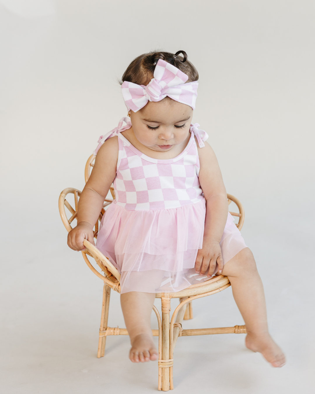 Tutu Romper | Checkered Pink