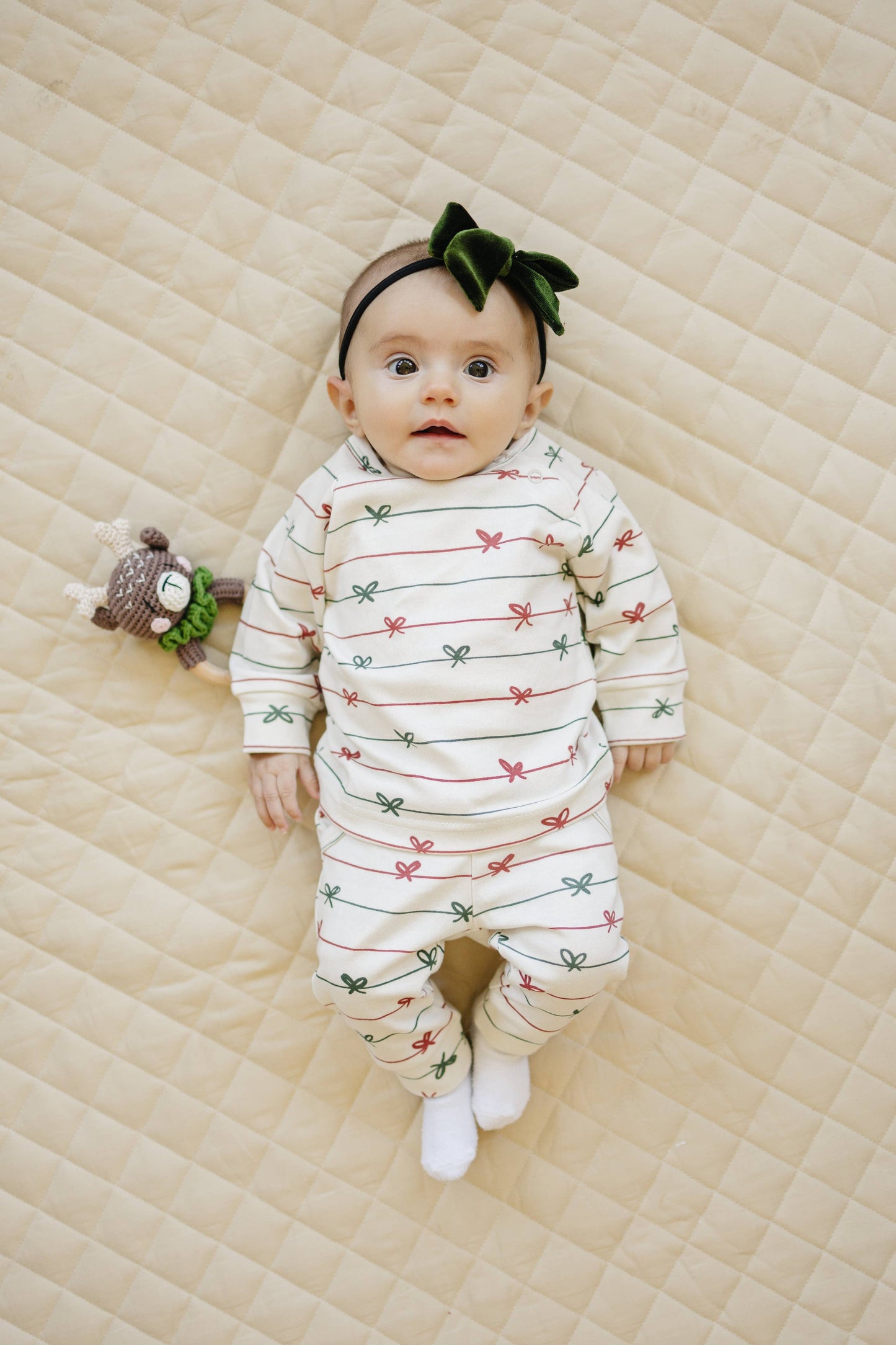 Christmas Bow Organic Cotton Lounge Set