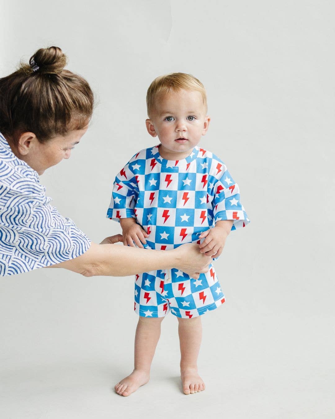 4th of July Kids Shorts Set | Checks & Stars