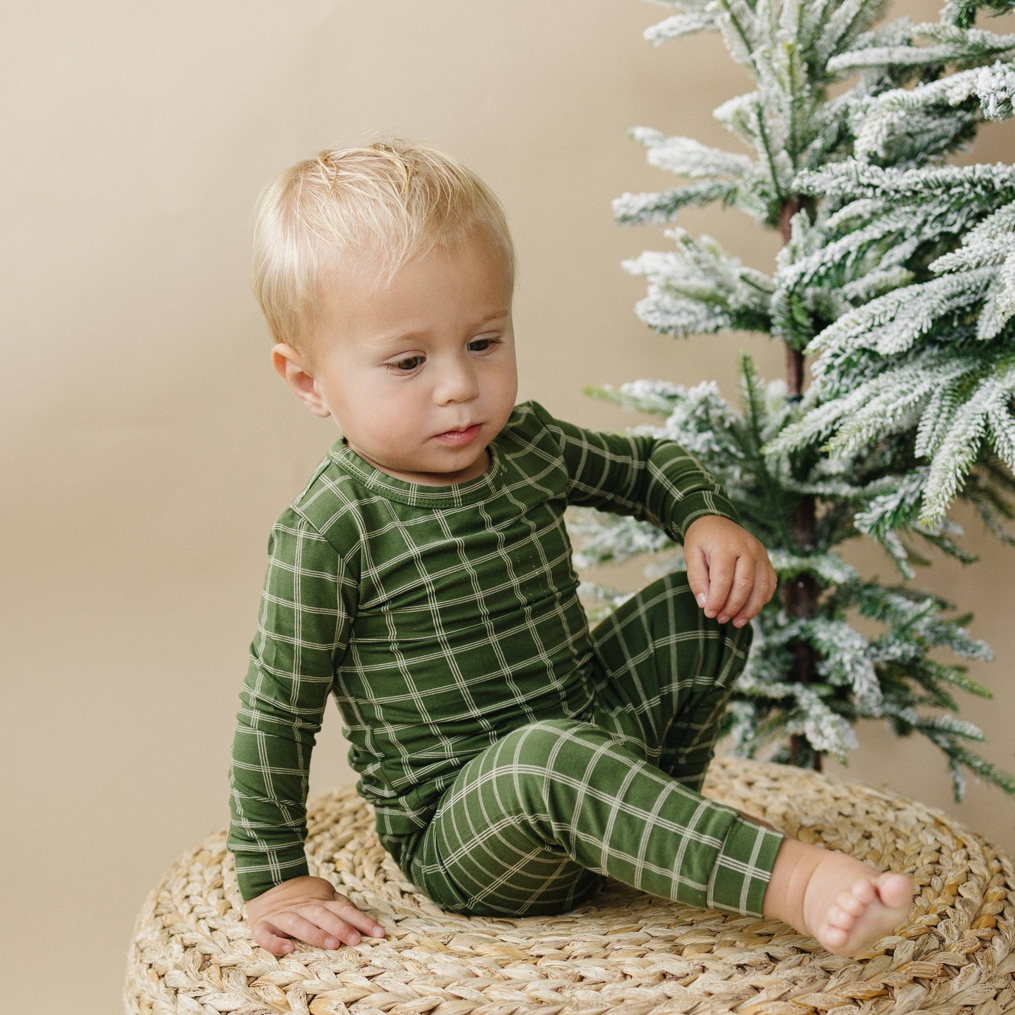 Christmas Green Plaid 2pc Bamboo Pajamas