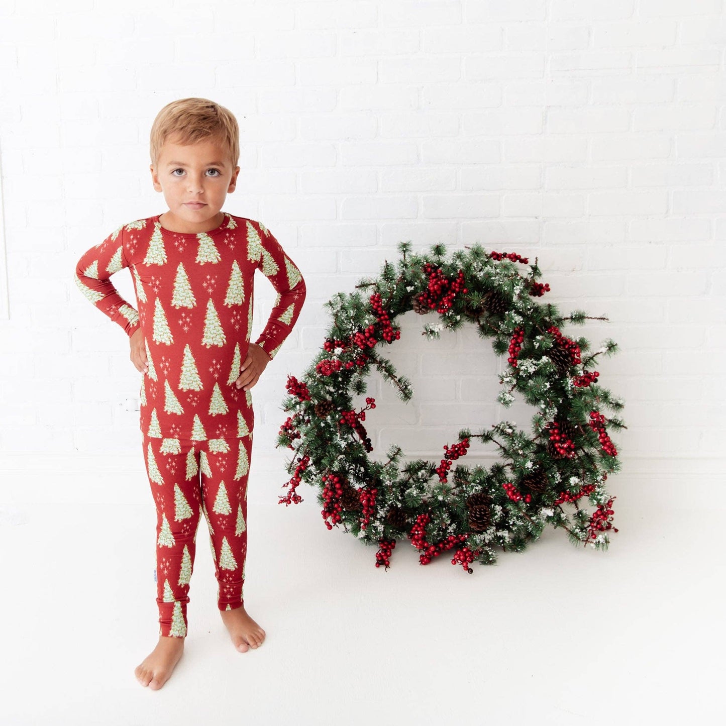 All Spruced Up Christmas Tree Bamboo -  Two Piece Pajamas Set