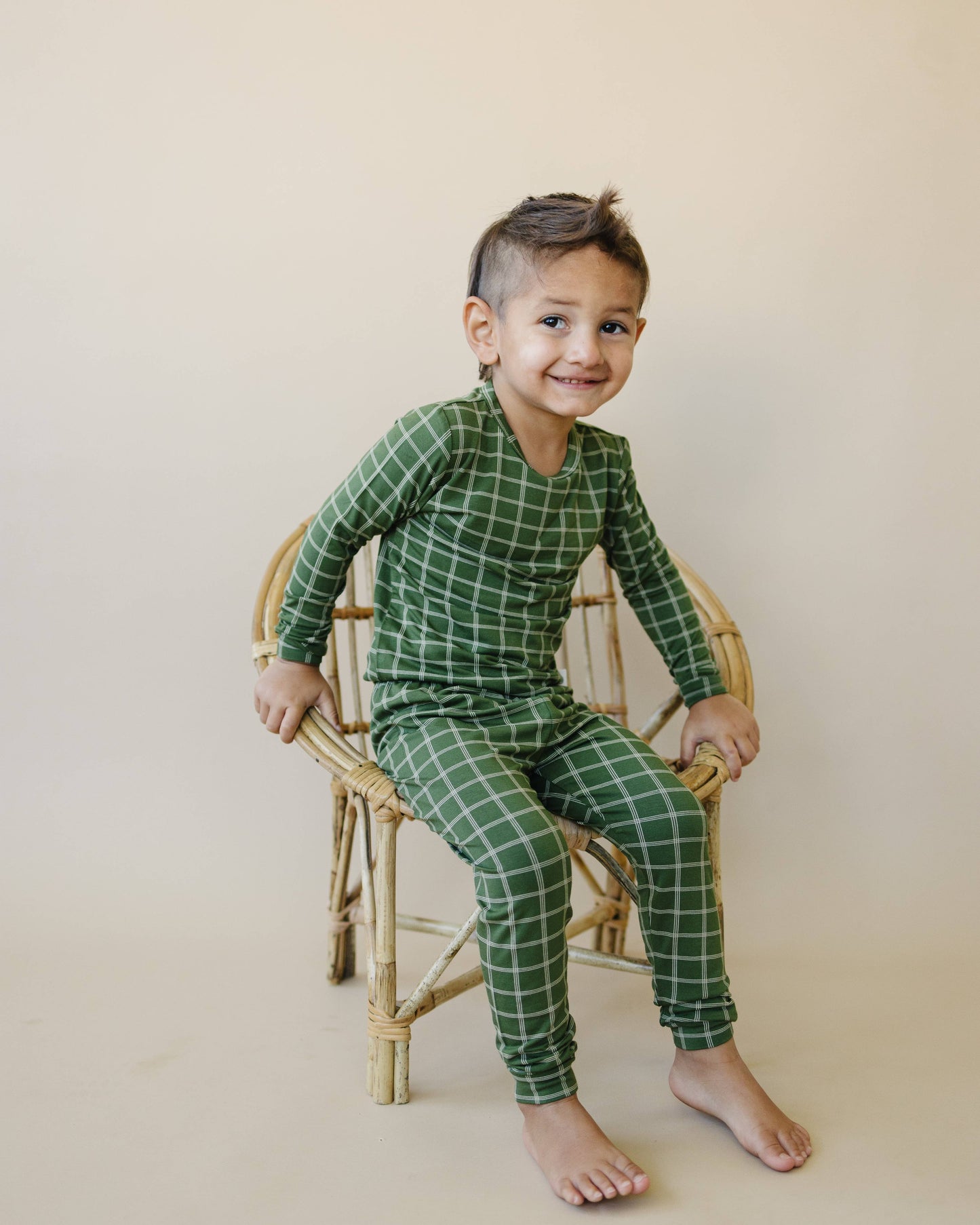 Christmas Green Plaid 2pc Bamboo Pajamas