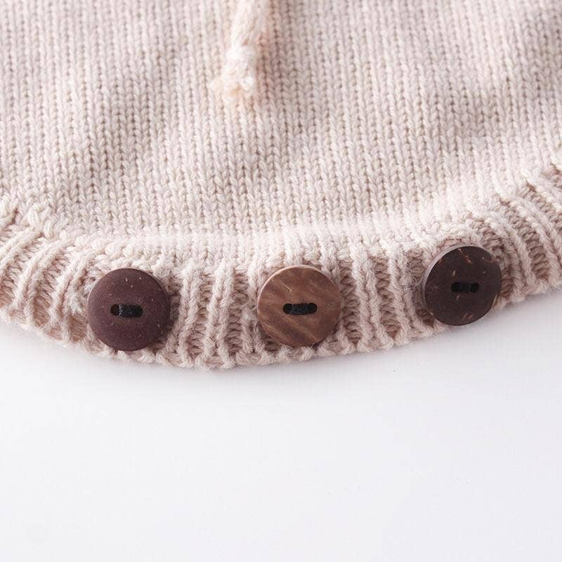 Kara Knit Romper ~ Beige