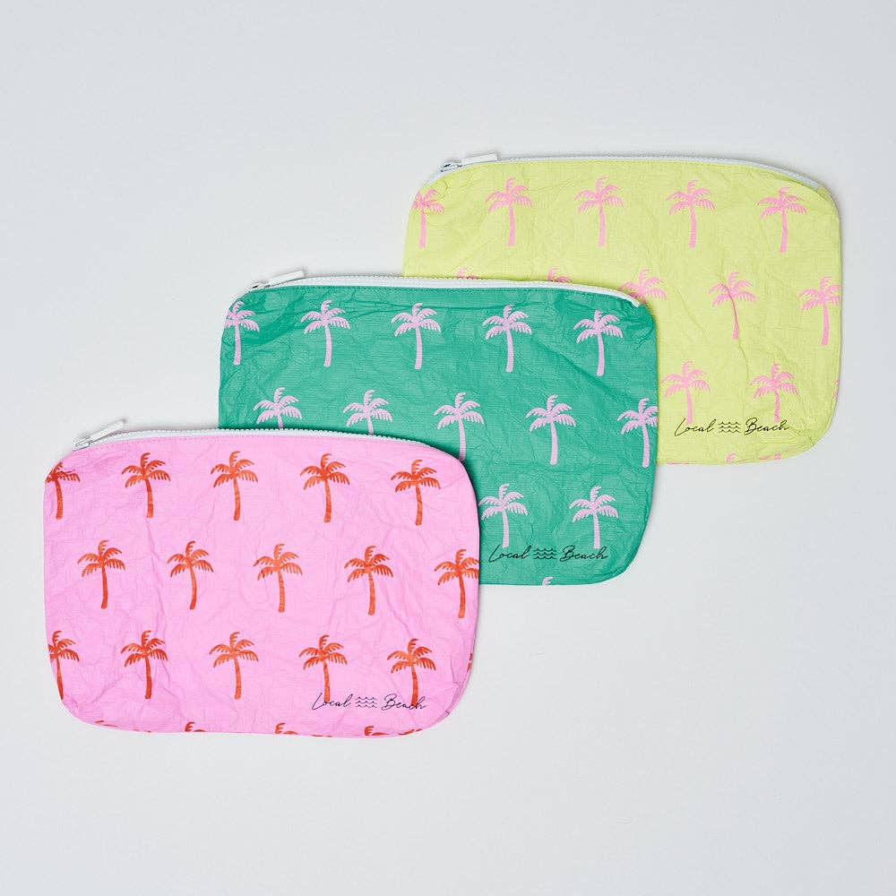 Pink Neon Palms Water Resistant Tyvek Printed Pouch