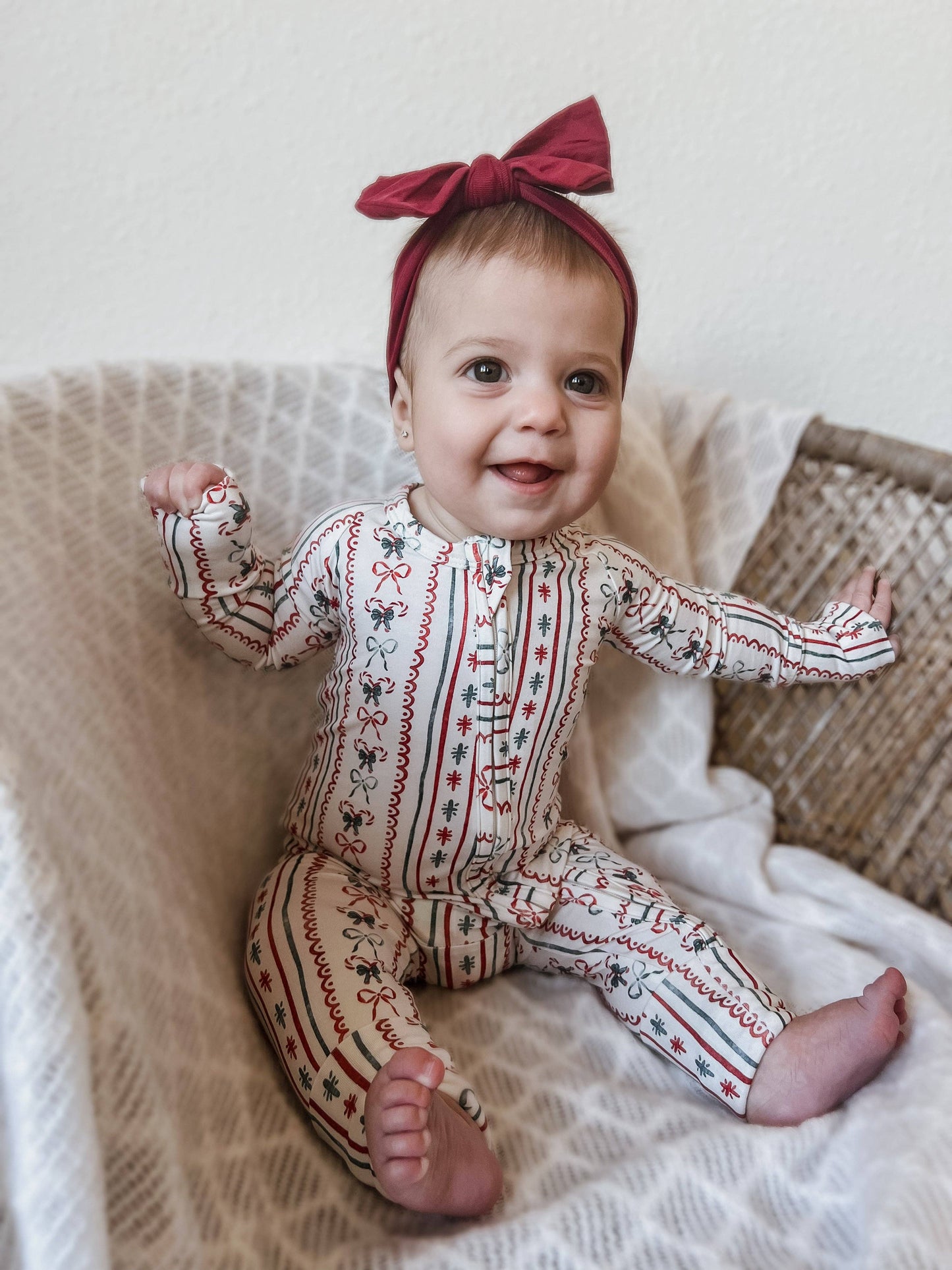 Candy Cane Lane Zippy Romper Christmas Pajamas