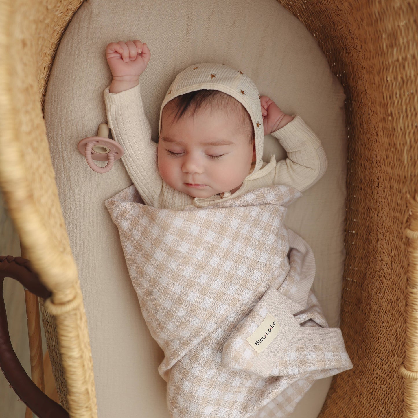 100% Luxury Cotton Swaddle Receiving Baby Blanket - Plaid