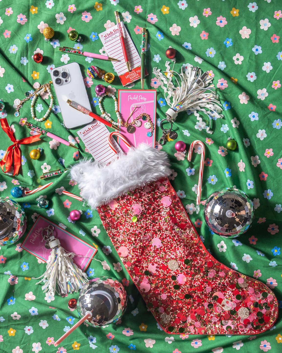 HOLIDAY SPIRIT CONFETTI STOCKING