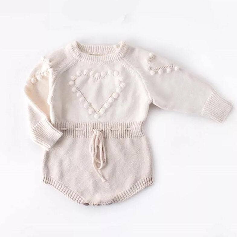 Kara Knit Romper ~ Beige