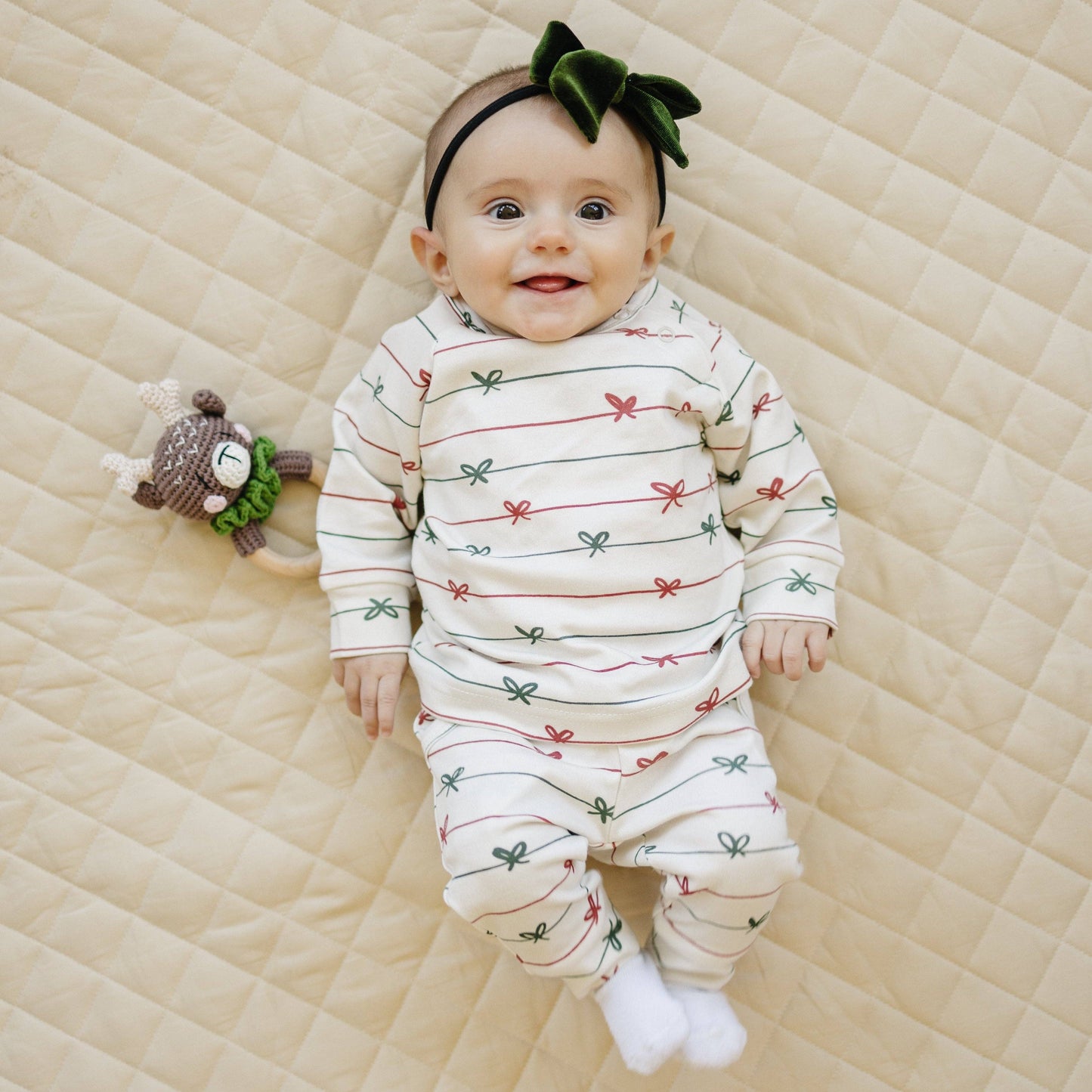 Christmas Bow Organic Cotton Lounge Set