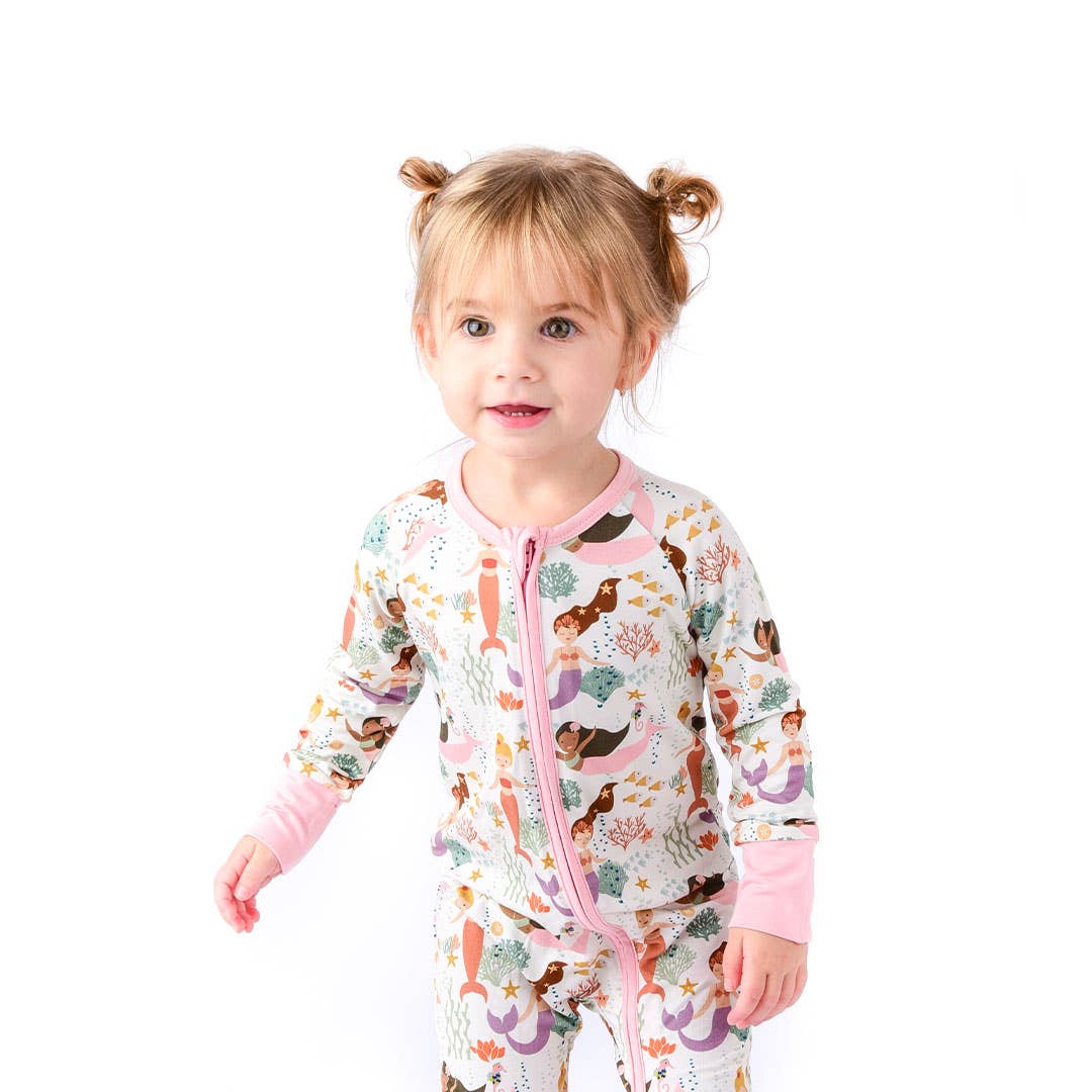 Mermaid Bamboo Baby Pajama - Making Waves, Convertible