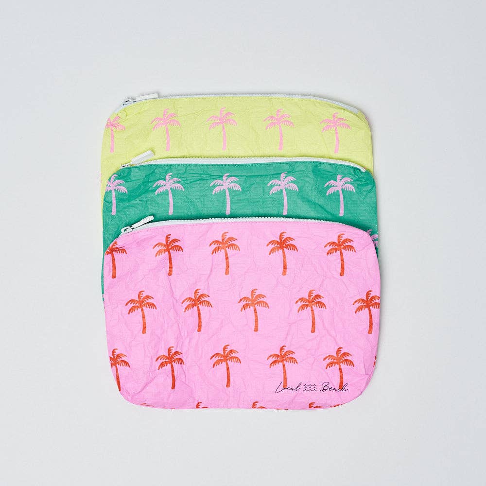 Pink Neon Palms Water Resistant Tyvek Printed Pouch