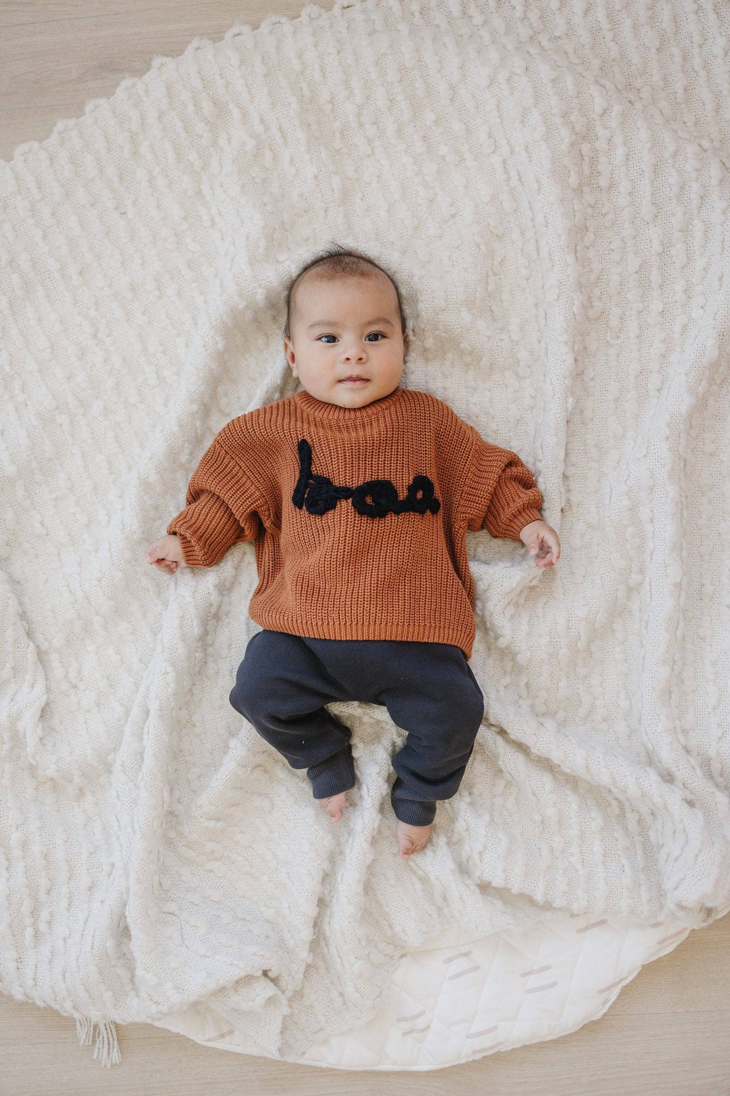 BOO Hand Embroidered Halloween Sweater