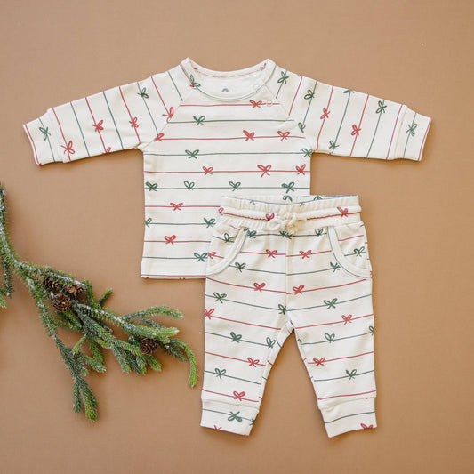 Christmas Bow Organic Cotton Lounge Set