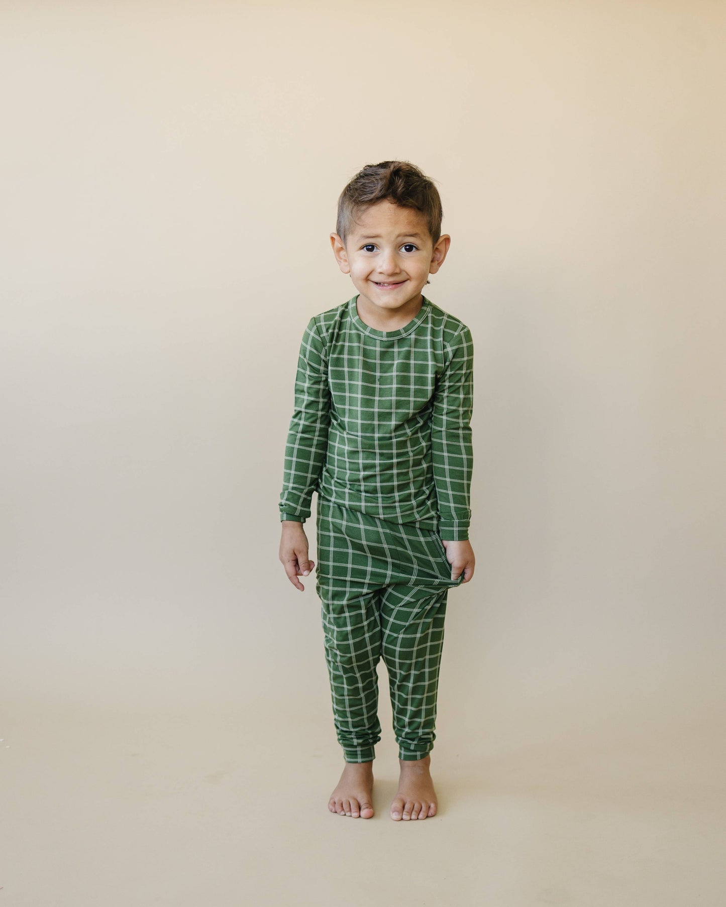 Christmas Green Plaid 2pc Bamboo Pajamas