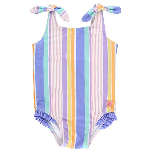 Rainbow Lane Stripe Tie Shoulder One Piece