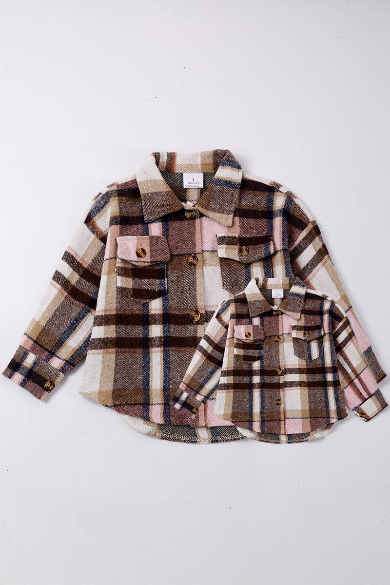 Girls plaid button down flannel