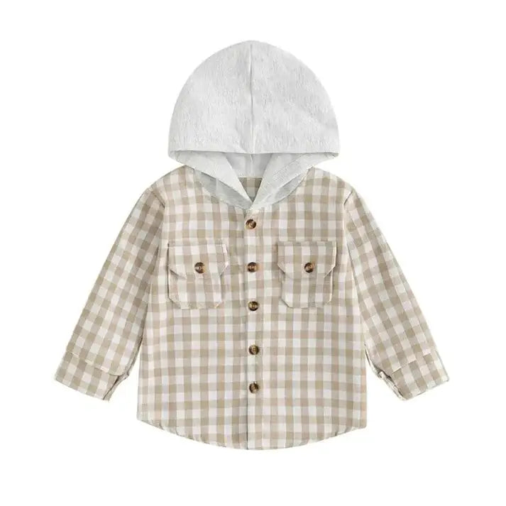 Plaid Long Sleeve Button-Down ~ Khaki