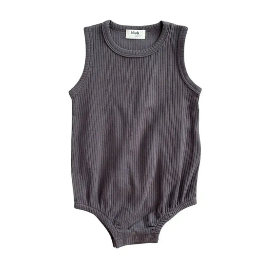 PRESLEY (coal) | Sleeveless | Ribbed Organic Baby Bodysuit