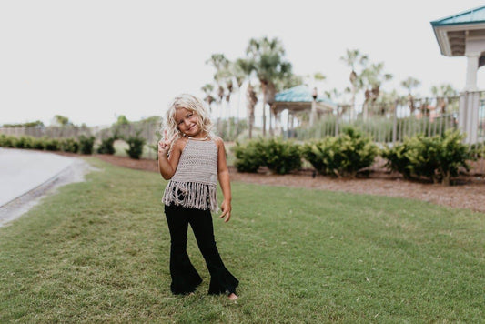 Oopsie Daisy - Kids Black Denim Flare Pants