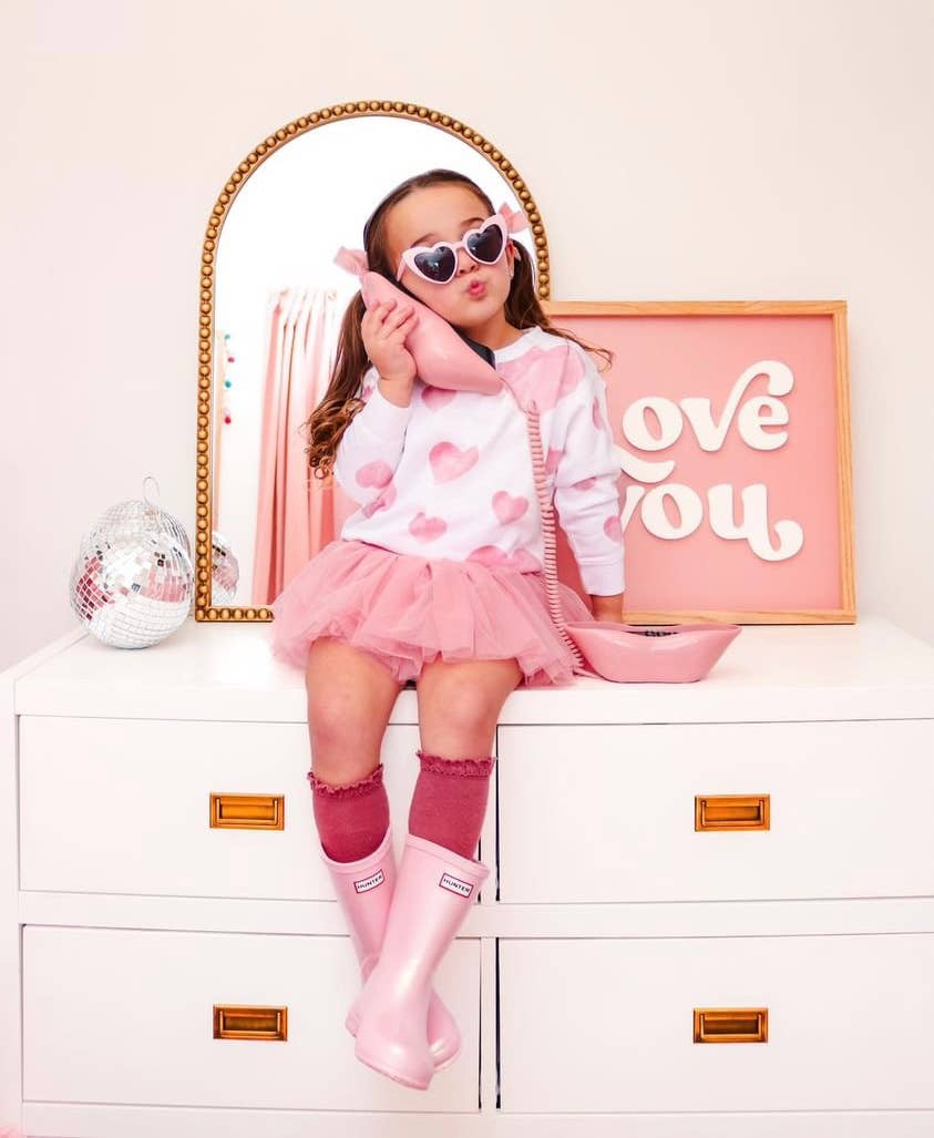 Watercolor Hearts | Girls Valentines Day Sweatshirt