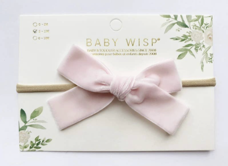 Baby Wisp - Light Pink Velvet Bow