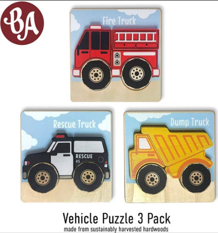 Begin Again Toys - Truck Puzzle 3 Pack