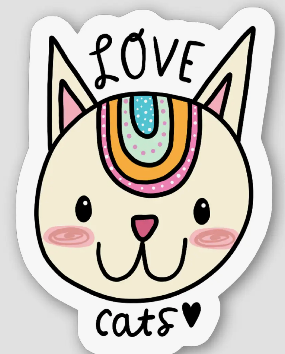 Nightly Doodles - Cat Love Sticker