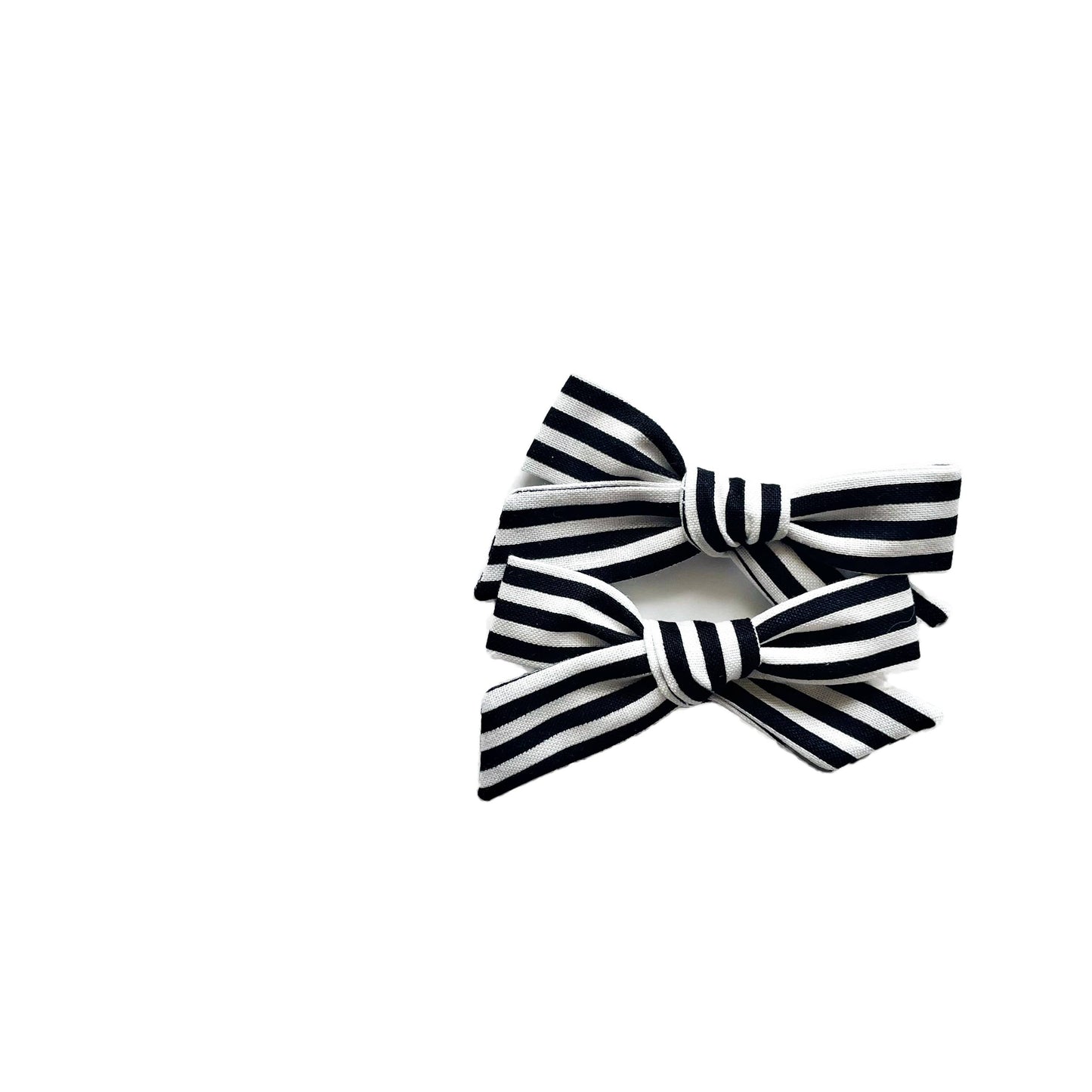 Black & White Striped Pigtail Bows