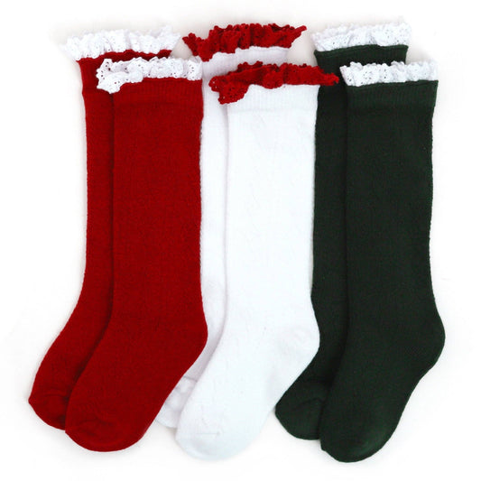 Little Stocking Co - Fancy Christmas Knee High Socks 3-Pack